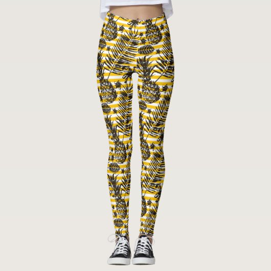 Hand gezeichnete Ananas Leggings (Vorderseite)