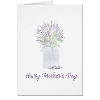 Hand gezeichnete Aquarelllavender Jar Happy Mother
