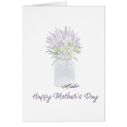 Hand gezeichnete Aquarelllavender Jar Happy Mother (Vorne)