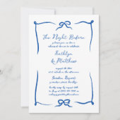 Hand gezeichnete Band Französisch Blau die Nacht v Einladung (Vorderseite)