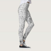 Hand gezeichnete Bleistift-Gekritzel-Kunst auf Leggings (Rechts)
