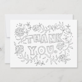 Hand gezeichnete Blumen danken Ihnen Farbton-Karte Dankeskarte