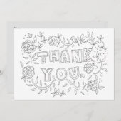 Hand gezeichnete Blumen danken Ihnen Farbton-Karte Dankeskarte (Vorne/Hinten)