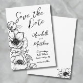 Hand gezeichnete Blumenhochzeit retten das Datum Save The Date