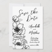 Hand gezeichnete Blumenhochzeit retten das Datum Save The Date (Vorderseite)
