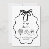 Hand gezeichnete Bogen an meine Schwester auf mein Einladung (Vorderseite)