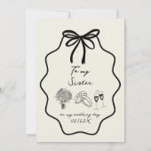 Hand gezeichnete Bogen an meine Schwester auf mein Einladung (Vorderseite)