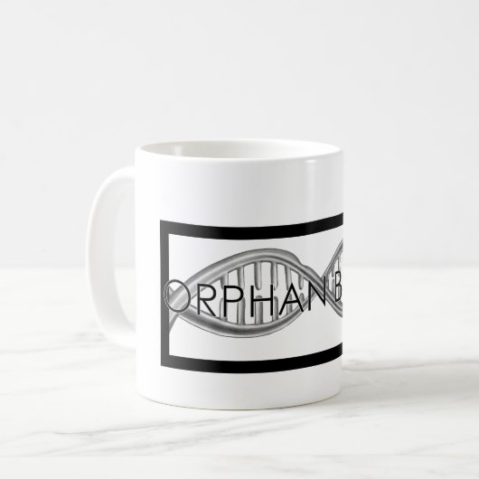 Hand gezeichnete DNA Kaffeetasse (Vorderseite Links)