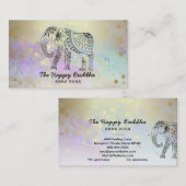 *~* Hand gezeichnete Elephant Lunar Buddha Gold Visitenkarte (Vorne/Hinten)