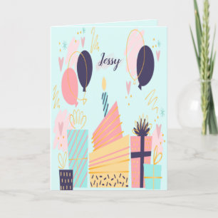 Hand gezeichnete Geburtstagskarte