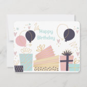 Hand gezeichnete Geburtstagskarte Einladung (Vorderseite)