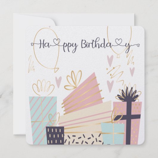 Hand gezeichnete Geburtstagskarte Einladung (Vorderseite)