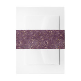 Hand gezeichnete GoldBlumen über Einladungsbanderole