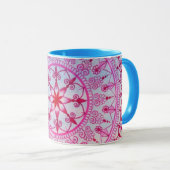 Hand gezeichnete hübsche rosa und blaue tasse (VorderseiteRechts)
