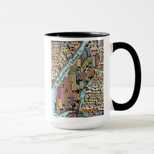 Hand gezeichnete Karte von New York City Tasse (Rechts)