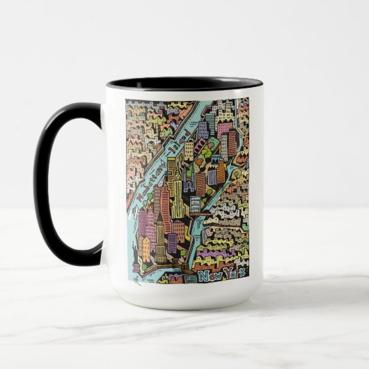 Hand gezeichnete Karte von New York City Tasse (Links)
