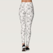 Hand-gezeichnete Leggings des Osterhasen-Muster-| (Rückseite)