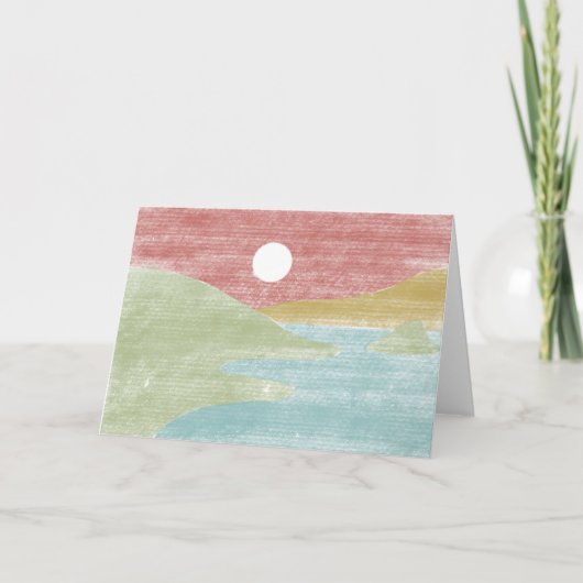 Hand gezeichnete Minimalistische Landschaftsgrußka Dankeskarte (Vorderseite)