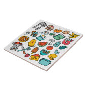 Hand gezeichnete Nahrungsmittel und Fliese (Seite)