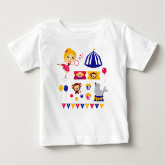 Hand gezeichnete niedliche Zirkusausgabe: Baby T-shirt