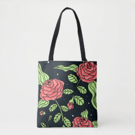 Hand gezeichnete Rote Rosen Tasche