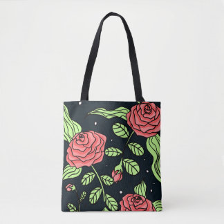Hand gezeichnete Rote Rosen Tasche