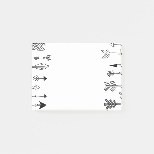 Hand gezeichnete Stammes- Pfeil-Kunst Post-it Klebezettel (Vorderseite)