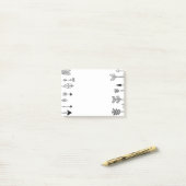 Hand gezeichnete Stammes- Pfeil-Kunst Post-it Klebezettel (Auf Schreibtisch)