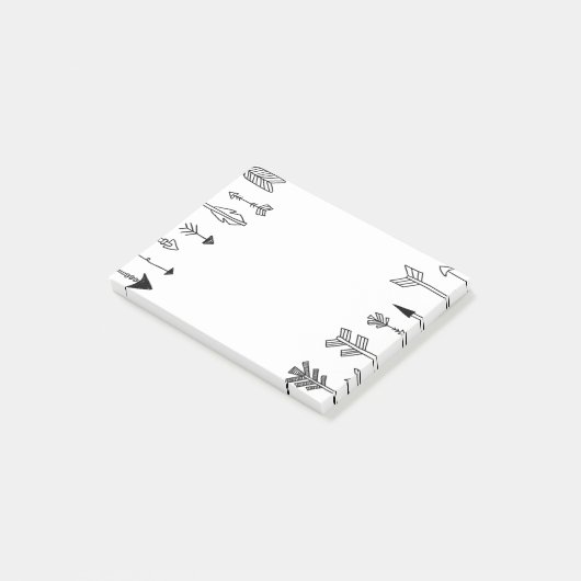 Hand gezeichnete Stammes- Pfeil-Kunst Post-it Klebezettel (angewinkelt)