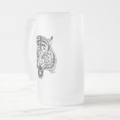 Hand gezeichnete Tiger-Kunst-hohe Bier-Tasse durch Mattglas Bierglas (Vorderseite Links)