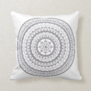 Hand gezeichnete verwickelte Mandala-Kunst für Kissen