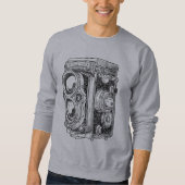 Hand-gezeichnete Vintage Kamera Sweatshirt (Vorderseite)