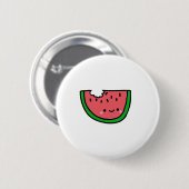 Hand gezeichnete Wassermelone-Cartoon-Illustration Button (Vorne & Hinten)