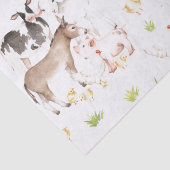 Hand gezeichnete Watercolortiere auf dem Bauernhof Seidenpapier (Detail)