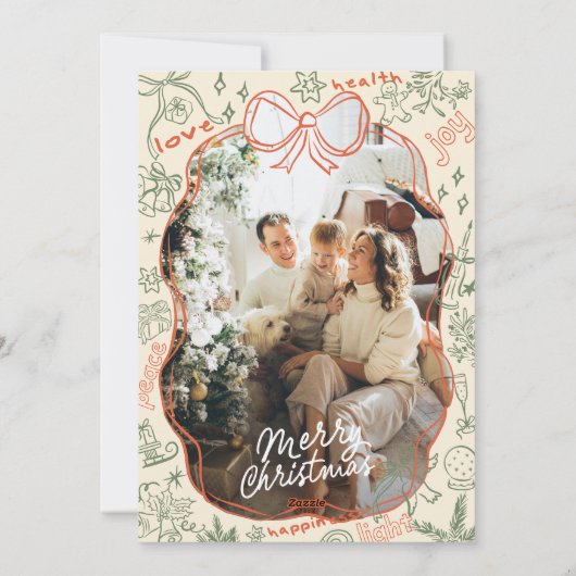 Hand gezeichnete Weihnachtskarte Feiertagskarte (Rückseite)