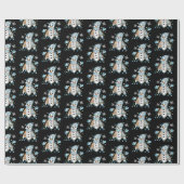 Hand gezeichnete Whimsical Snowman Weihnachten Geschenkpapier (Flach)