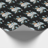 Hand gezeichnete Whimsical Snowman Weihnachten Geschenkpapier (Ecke)