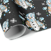 Hand gezeichnete Whimsical Snowman Weihnachten Geschenkpapier (Rolleneckpunkt)