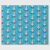 Hand gezeichnete Whimsical Snowman Weihnachten Geschenkpapier (Flach)