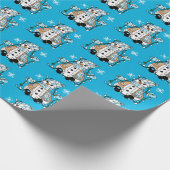 Hand gezeichnete Whimsical Snowman Weihnachten Geschenkpapier (Ecke)