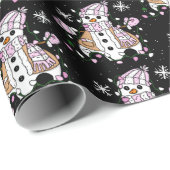 Hand gezeichnete Whimsical Snowman Weihnachten M Geschenkpapier (Rolleneckpunkt)