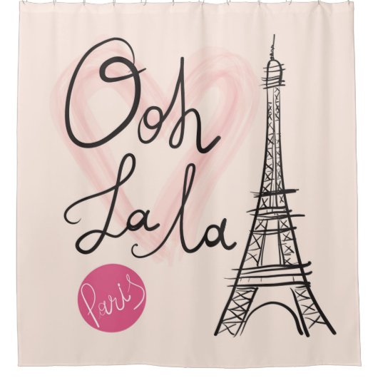 Hand gezeichneter Eiffel-Turm Duschvorhang (Vorderseite)