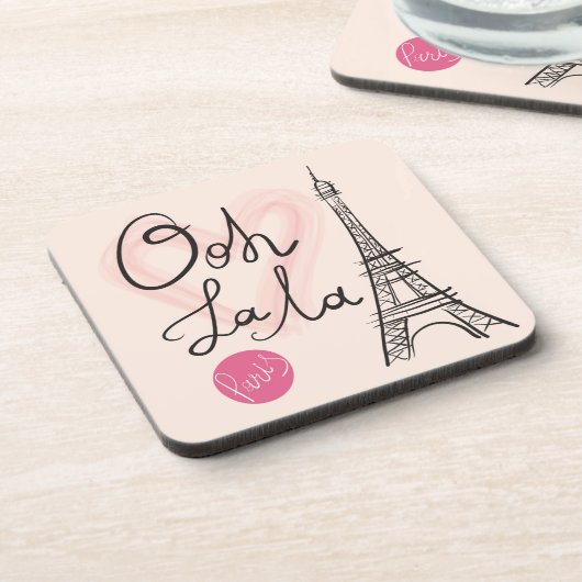 Hand gezeichneter Eiffel-Turm Getränkeuntersetzer (Linke Seite)