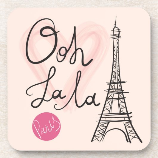 Hand gezeichneter Eiffel-Turm Getränkeuntersetzer (Vorderseite)