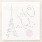 Hand gezeichneter Eiffel-Turm Glasuntersetzer (Rückseite)