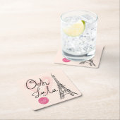 Hand gezeichneter Eiffel-Turm Rechteckiger Pappuntersetzer (Vor Ort)