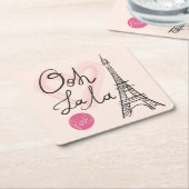Hand gezeichneter Eiffel-Turm Rechteckiger Pappuntersetzer (angewinkelt)