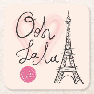 Hand gezeichneter Eiffel-Turm Rechteckiger Pappuntersetzer