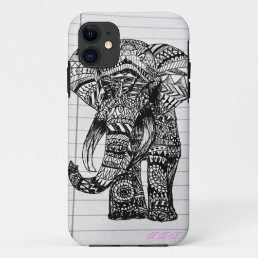 Hand gezeichneter Elefant-Telefon-Kasten Case-Mate iPhone Hülle (Rückseite)