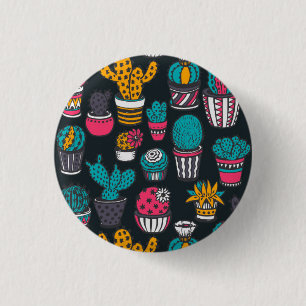 Hand gezeichneter Kaktus im Skizze-Art-Muster Button